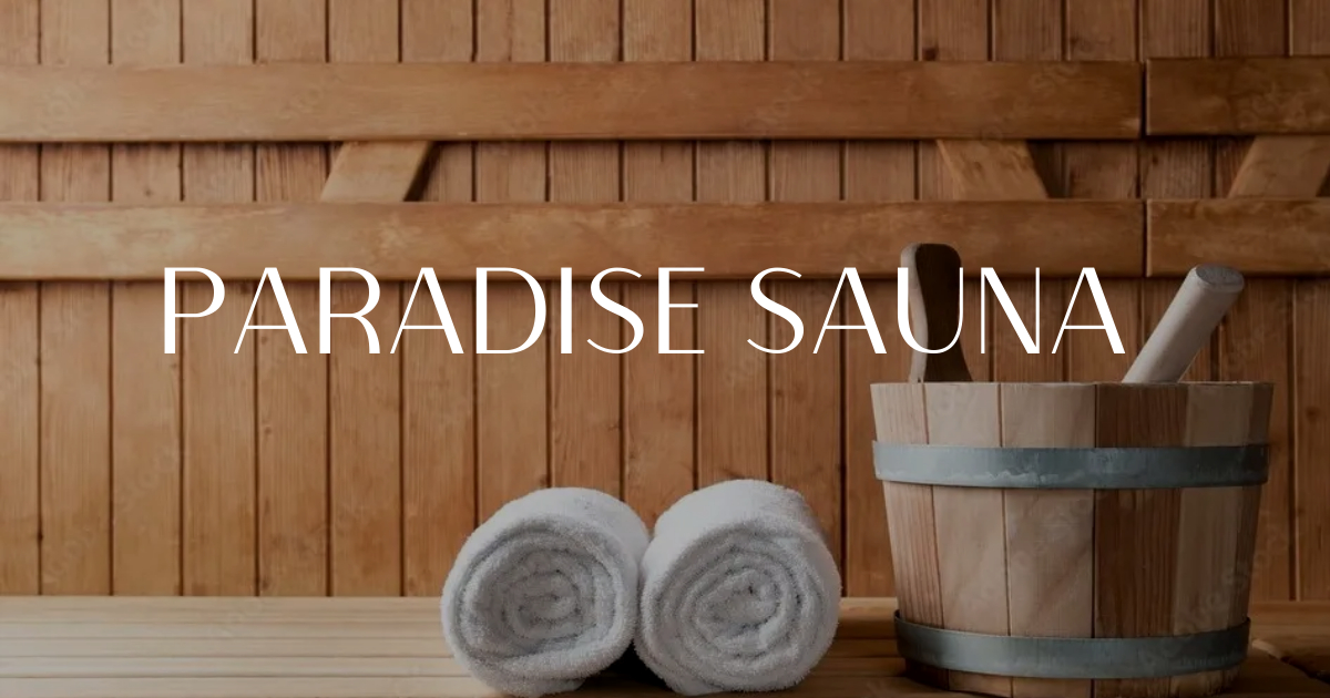 sauna equipment with the letters of paradise sauna